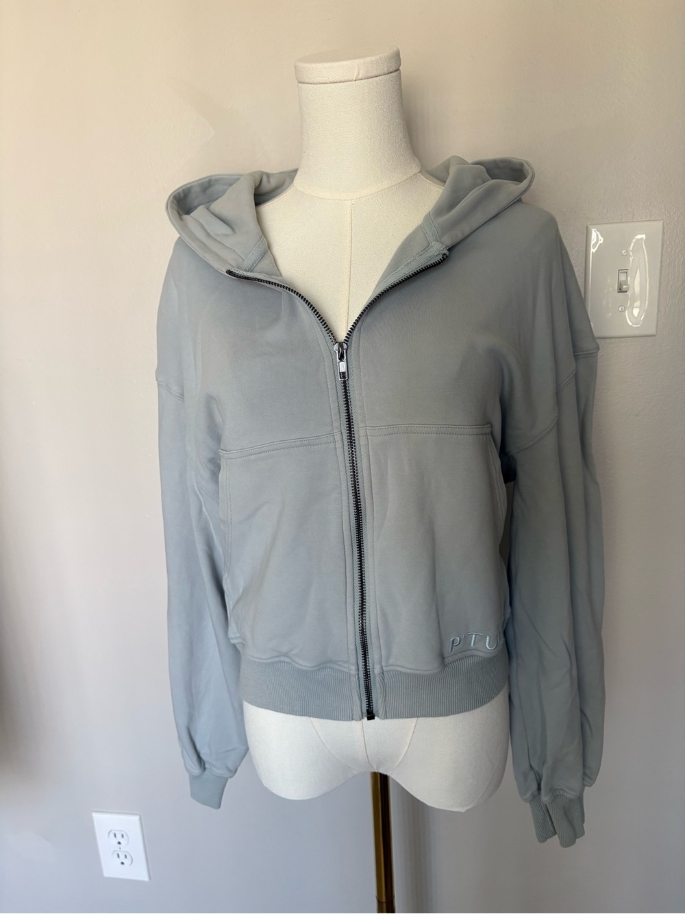 P'tula Baby Blue Cozy Zip Front Hooded Sweatshirt